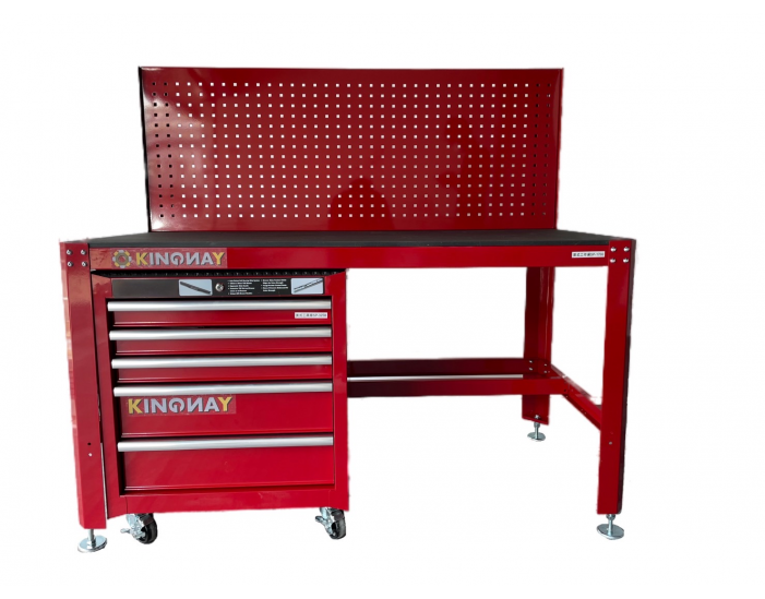 KY1700M+KY-325B桌面式耐重工作桌+工具掛板+標準五抽工具櫃