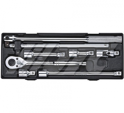 JTC-K4081 1/2"DR.8PCS桿類組 4分手動接桿 強力扳桿 滑動扳桿 搖頭固定式 棘輪板手